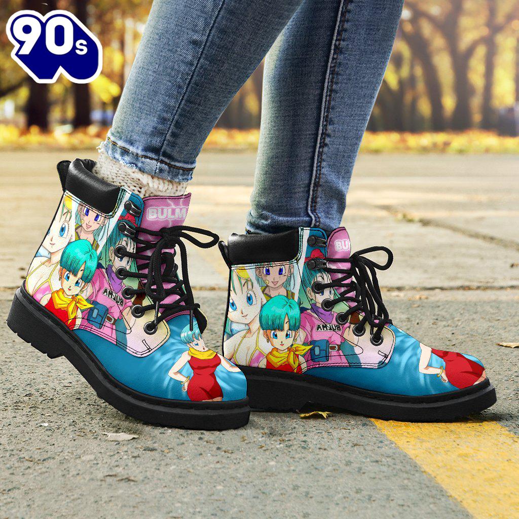Bulma Dragon Ball Leather Boots Shoes Custom Anime Fan Gift Idea Bulma Dragon Ball Leather Boots Shoes Custom Anime Fan Gift Idea