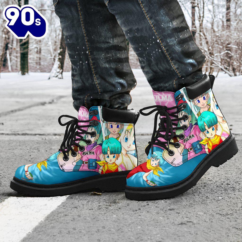 Bulma Dragon Ball Leather Boots Shoes Custom Anime Fan Gift Idea Bulma Dragon Ball Leather Boots Shoes Custom Anime Fan Gift Idea