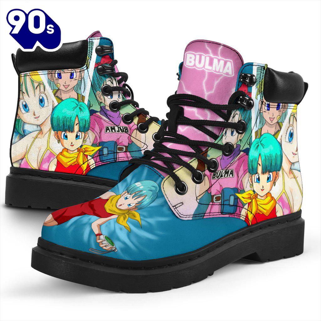 Bulma Dragon Ball Leather Boots Shoes Custom Anime Fan Gift Idea Bulma Dragon Ball Leather Boots Shoes Custom Anime Fan Gift Idea