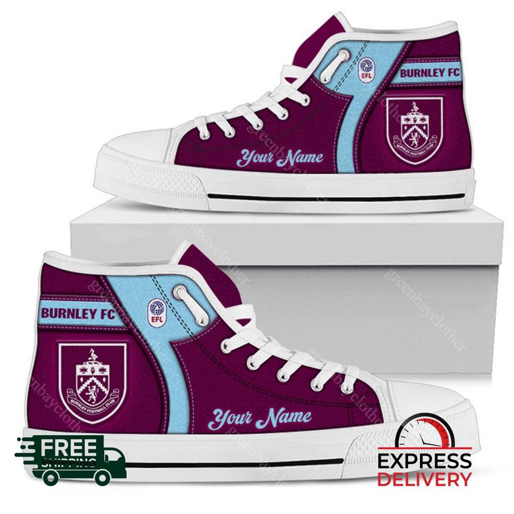 Burnley F.C Personalzied High Top Canvas Shoes Burnley F.C Personalzied High Top Canvas Shoes