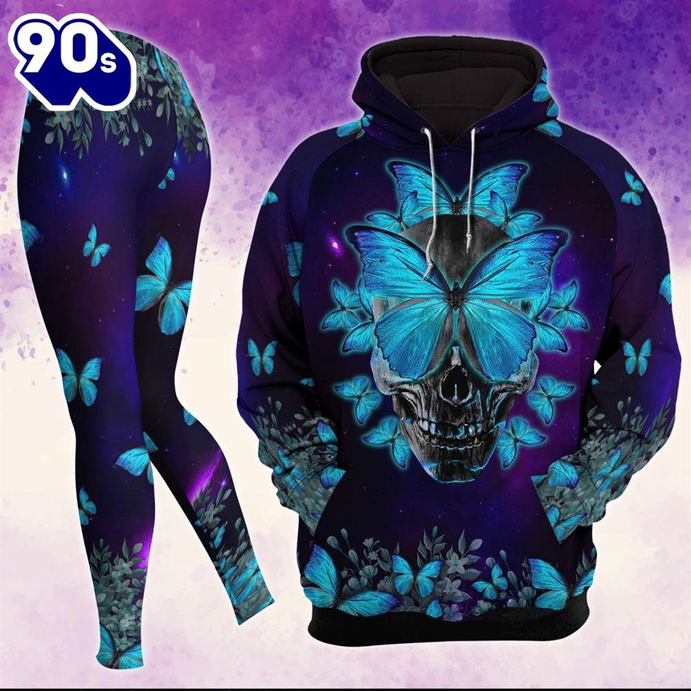 Butterfly Skull Artwork Combo Hoodie And Leggings Butterfly Skull Artwork Combo Hoodie And Leggings
