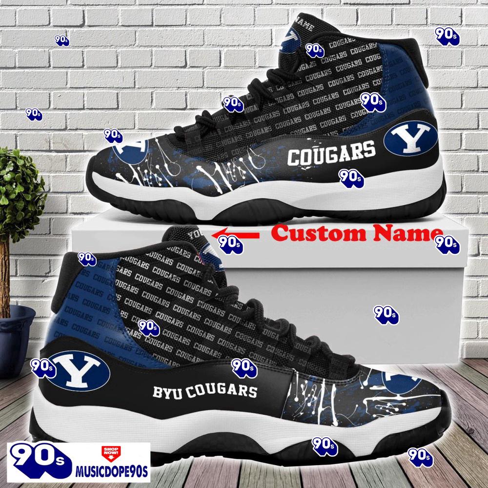 BYU Cougars Custom Name Air Jordan 11 Sneakers For Fans BYU Cougars Custom Name Air Jordan 11 Sneakers For Fans