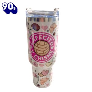 Cafecito Y Chisme 40 oz Travel Mug Coffee Pan Dulce Tumbler with Conchas 2 Cafecito Y Chisme 40 oz Travel Mug Coffee Pan Dulce Tumbler with Conchas