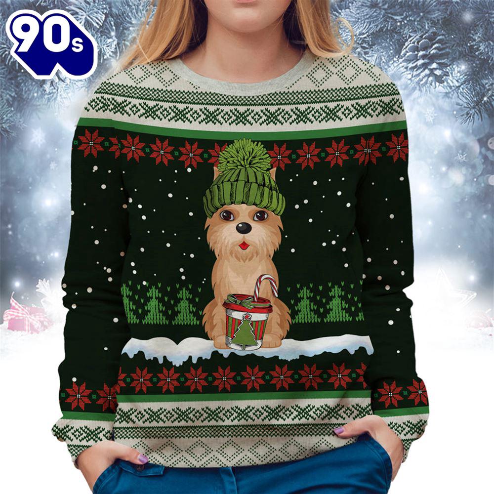 Cairn Terrier With Snow And Christmas Ugly Sweater Cairn Terrier With Snow And Christmas Ugly Sweater