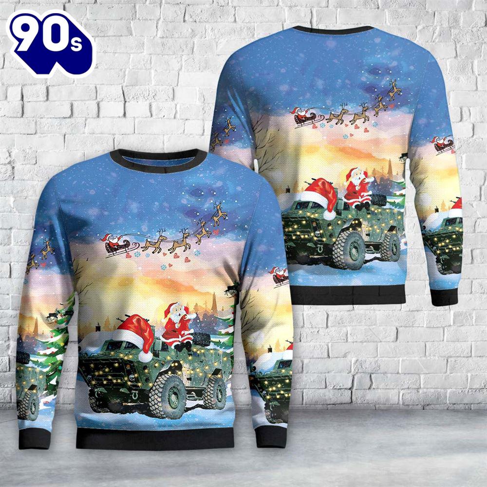 Canadian Army TAPV Tactical Armoured Patrol Vehicle Christmas Sweater Canadian Army TAPV Tactical Armoured Patrol Vehicle Christmas Sweater