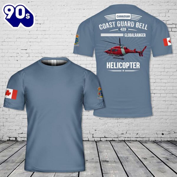 Canadian Coast Guard Bell 429 GlobalRanger Helicopter 3D T-shirt – Veteran 3D Shirt