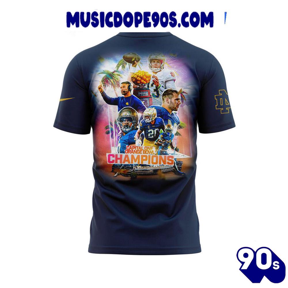 Capital One Orange Bowl Champs 2025 Notre Dame Football Team T-Shirt Capital One Orange Bowl Champs 2025 Notre Dame Football Team T-Shirt