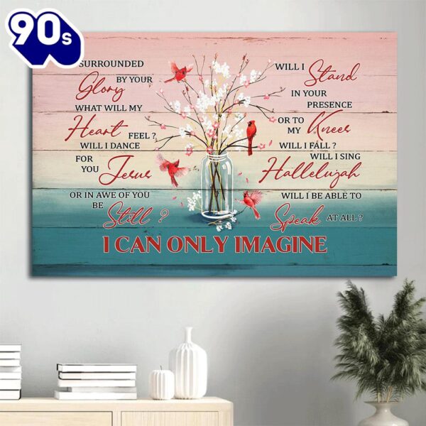 Cardinal Baby Flower Vase I Can Only Imagine Canvas Wall Art  Gift Christmas