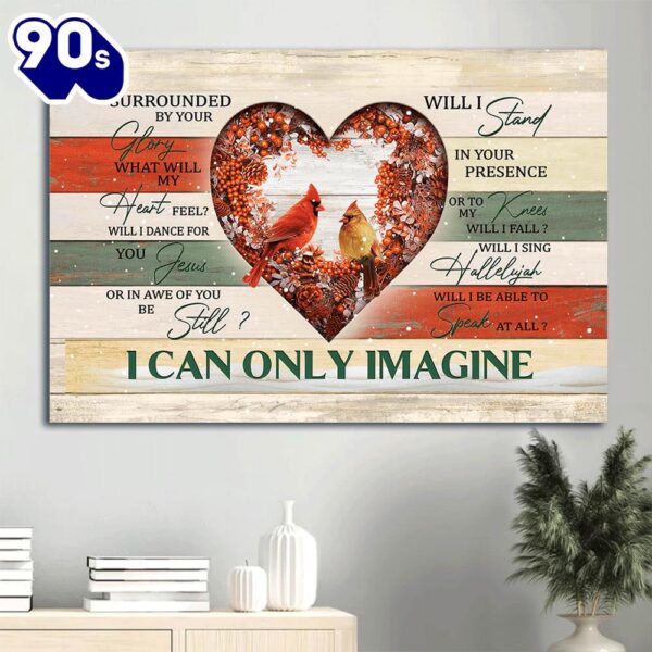 Cardinal Couple Christmas Theme I Can Only Imagine Canvas Wall Art  Gift Christmas