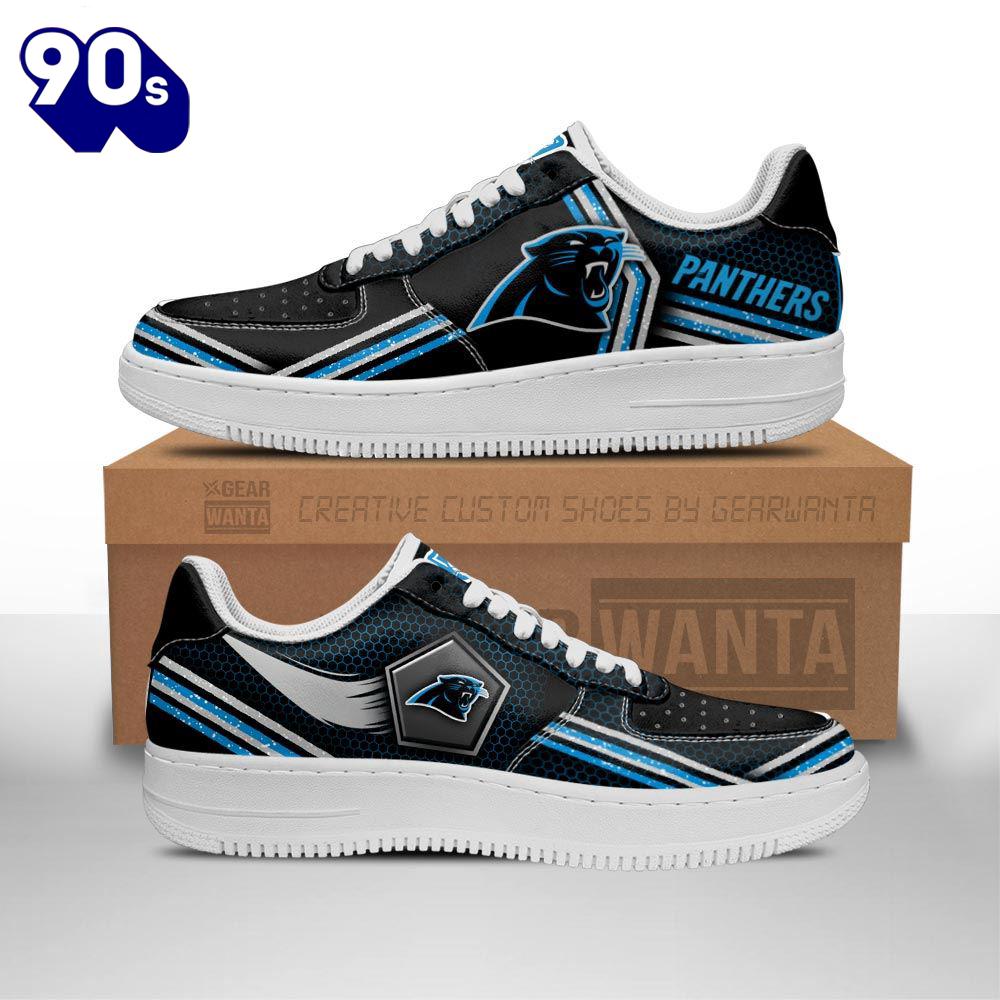 Carolina Panthers Air Sneakers Custom Force Shoes For Fans Carolina Panthers Air Sneakers Custom Force Shoes For Fans