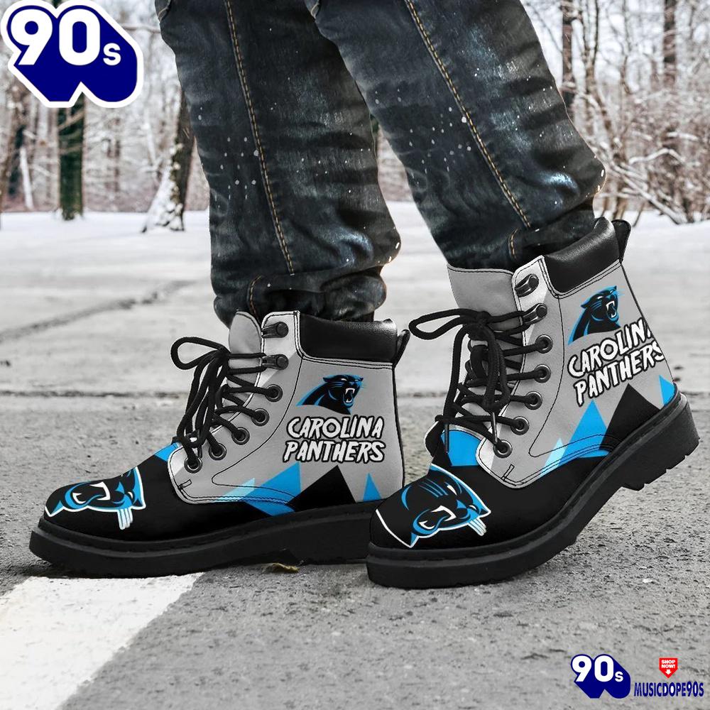 Carolina Panthers All Season Boots Casual Shoes Vegan Leather Custom Boot Shoes Carolina Panthers All Season Boots Casual Shoes Vegan Leather Custom Boot Shoes