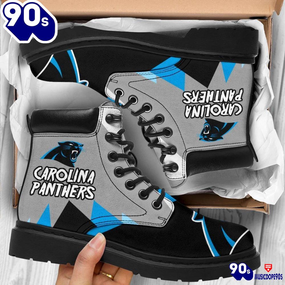 Carolina Panthers All Season Boots Casual Shoes Vegan Leather Custom Boot Shoes Carolina Panthers All Season Boots Casual Shoes Vegan Leather Custom Boot Shoes