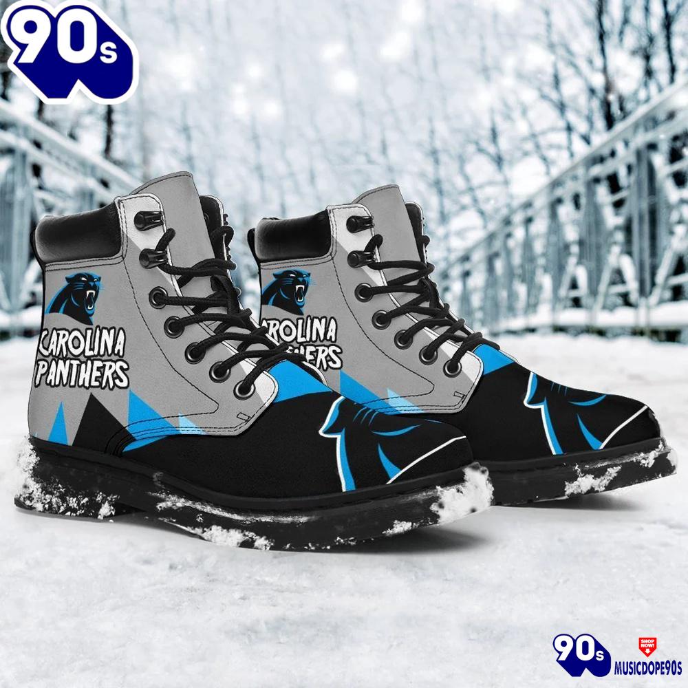 Carolina Panthers All Season Boots Casual Shoes Vegan Leather Custom Boot Shoes Carolina Panthers All Season Boots Casual Shoes Vegan Leather Custom Boot Shoes