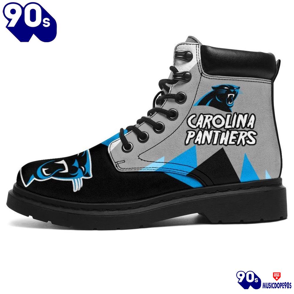 Carolina Panthers All Season Boots Casual Shoes Vegan Leather Custom Boot Shoes Carolina Panthers All Season Boots Casual Shoes Vegan Leather Custom Boot Shoes