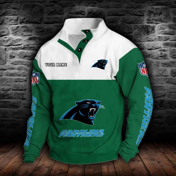 Carolina Panthers Double Breasted Stand Collar Hoodie