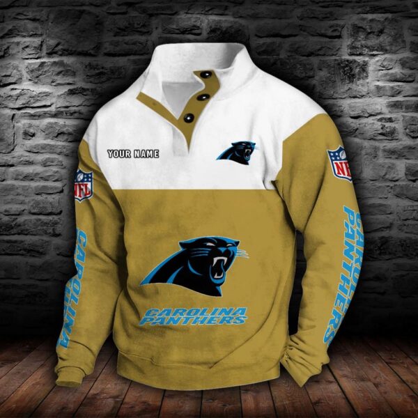 Carolina Panthers Double Breasted Stand Collar Hoodie