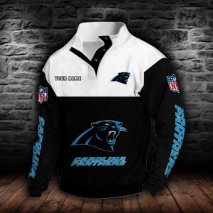 Carolina Panthers Double Breasted Stand Collar Hoodie