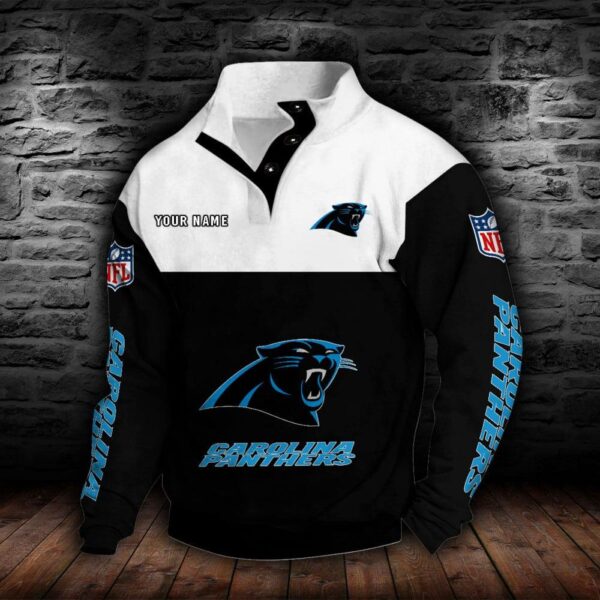 Carolina Panthers Double Breasted Stand Collar Hoodie