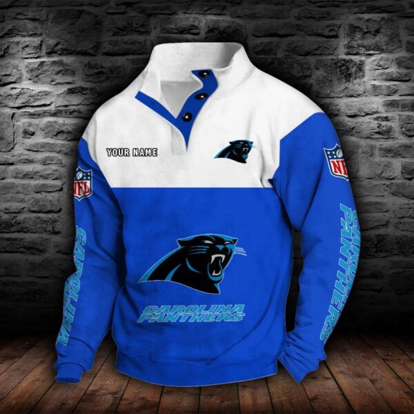 Carolina Panthers Double Breasted Stand Collar Hoodie