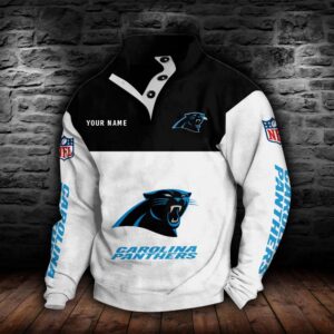 Carolina Panthers Double Breasted Stand Collar Hoodie