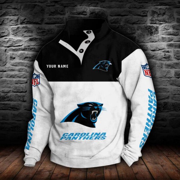 Carolina Panthers Double Breasted Stand Collar Hoodie