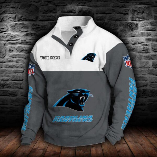Carolina Panthers Double Breasted Stand Collar Hoodie