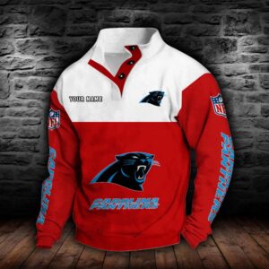 Carolina Panthers Double Breasted Stand Collar Hoodie