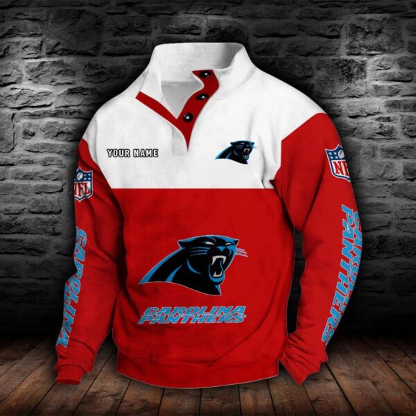 Carolina Panthers Double Breasted Stand Collar Hoodie