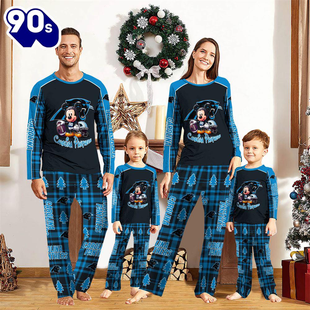 Carolina Panthers Pajamas Personalized Your Name NFL And Mickey Mouse Pajamas Gift Christmas Carolina Panthers Pajamas Personalized Your Name NFL And Mickey Mouse Pajamas Gift Christmas
