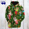 Cat Socks Christmas Hoodie All Over Print  , Pet Christmas 3d Shirt