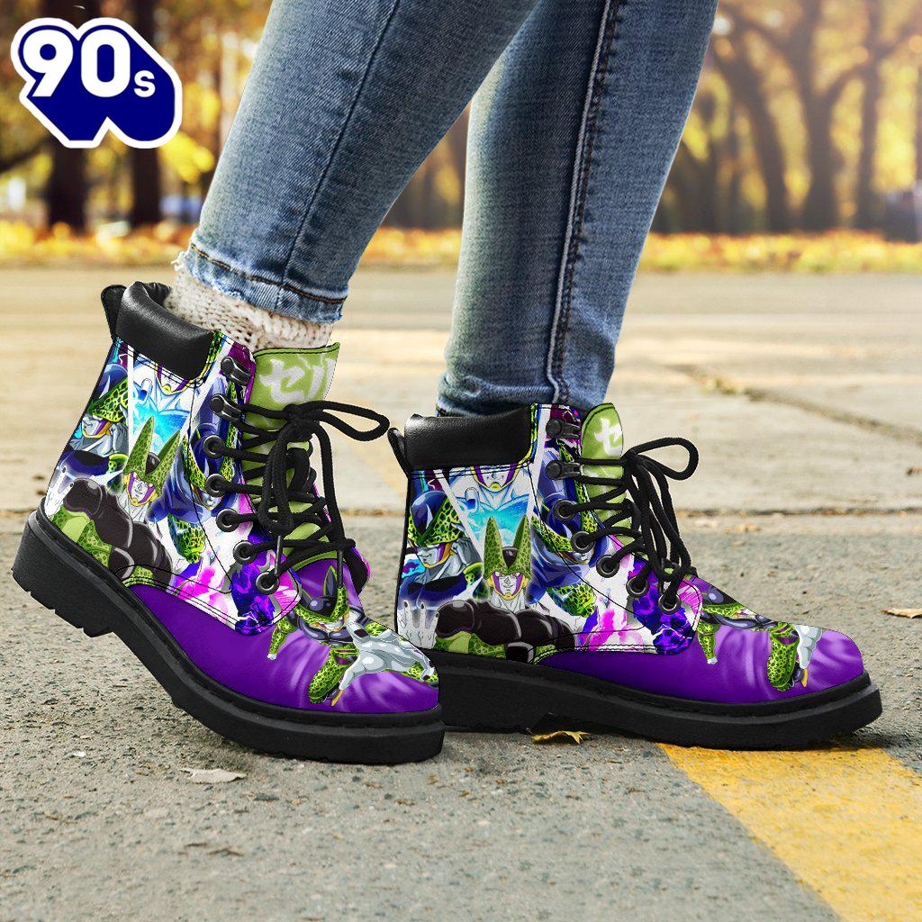 Cell Dragon Ball Leather Boots Shoes Custom Anime Gift Idea Cell Dragon Ball Leather Boots Shoes Custom Anime Gift Idea