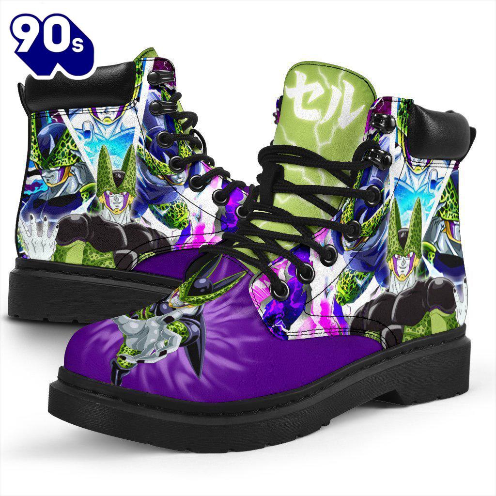 Cell Dragon Ball Leather Boots Shoes Custom Anime Gift Idea Cell Dragon Ball Leather Boots Shoes Custom Anime Gift Idea