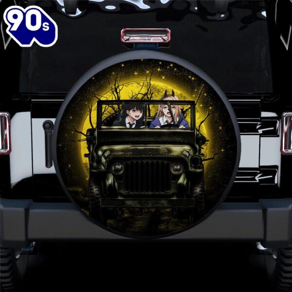 Chainsaw Man Anime Funny Halloween Moonlight Car Spare Tire Covers Gift For Campers  Gift Halloween