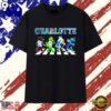 Charlotte Sports Teams Mascot walking across T Shirt , Viral 2D Graphic Tee
