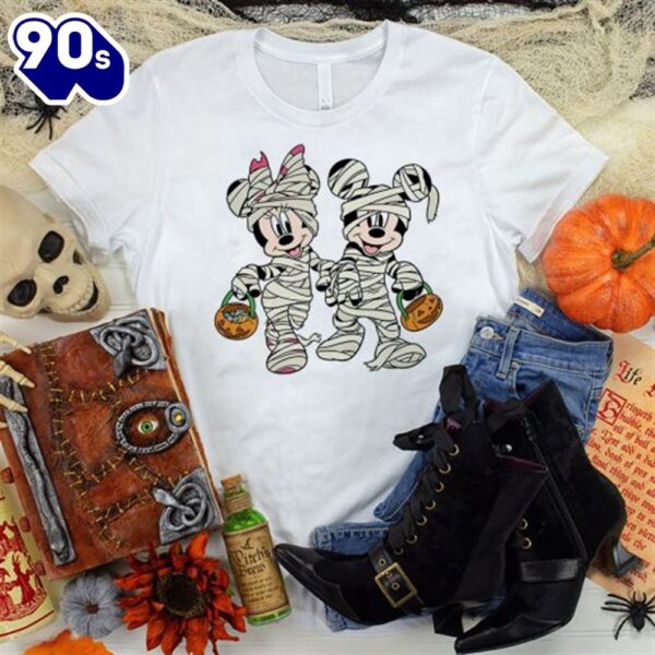 Cheap Disney Mickey And Minnie Mummies Costume Mickey Halloween Shirt For Man And Women