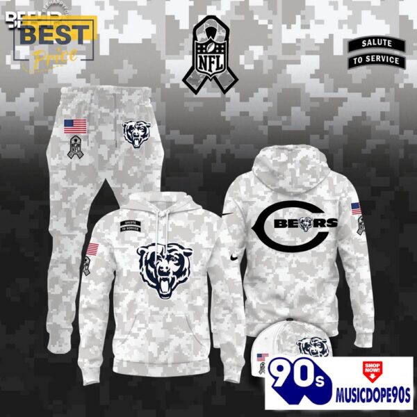 Chicago Bears Camo 2024 Salute to Service Hoodie, Jogger, Cap