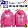 Chicago Bears Crucial Catch Follow Jesus 2026 Pink Hoodie, Sport Trend 3D Shirt