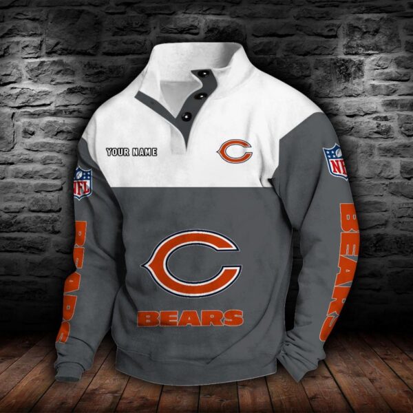 Chicago Bears Double Breasted Stand Collar Hoodie
