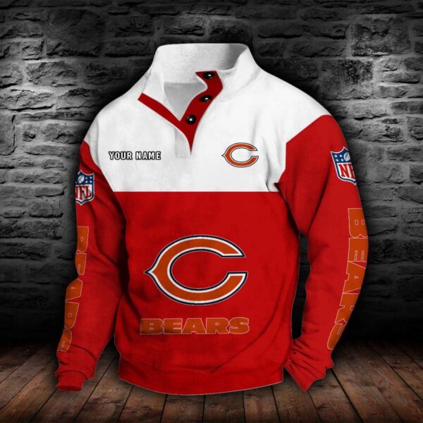 Chicago Bears Double Breasted Stand Collar Hoodie