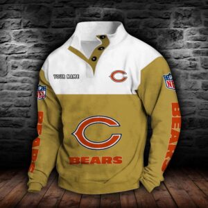 Chicago Bears Double Breasted Stand Collar Hoodie