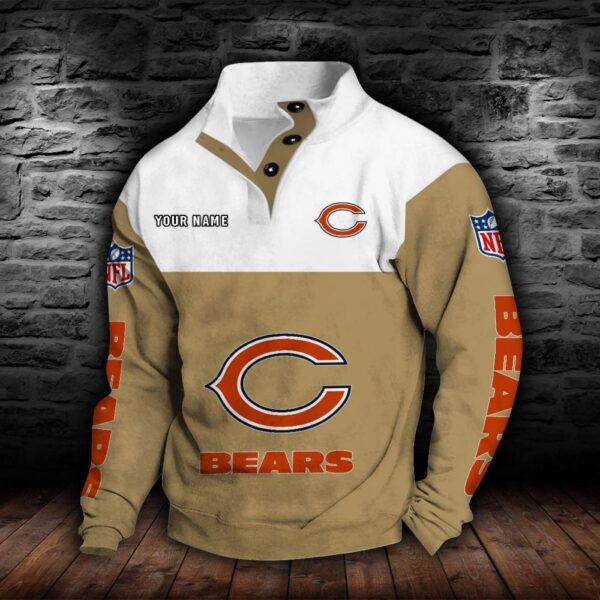 Chicago Bears Double Breasted Stand Collar Hoodie