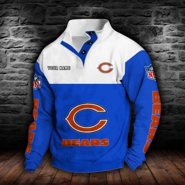 Chicago Bears Double Breasted Stand Collar Hoodie