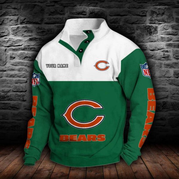 Chicago Bears Double Breasted Stand Collar Hoodie