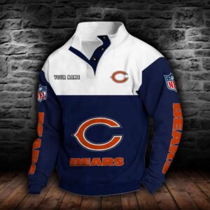 Chicago Bears Double Breasted Stand Collar Hoodie