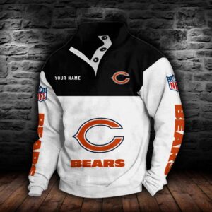 Chicago Bears Double Breasted Stand Collar Hoodie