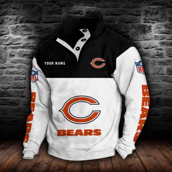 Chicago Bears Double Breasted Stand Collar Hoodie