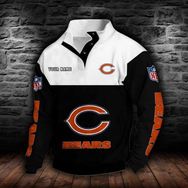 Chicago Bears Double Breasted Stand Collar Hoodie