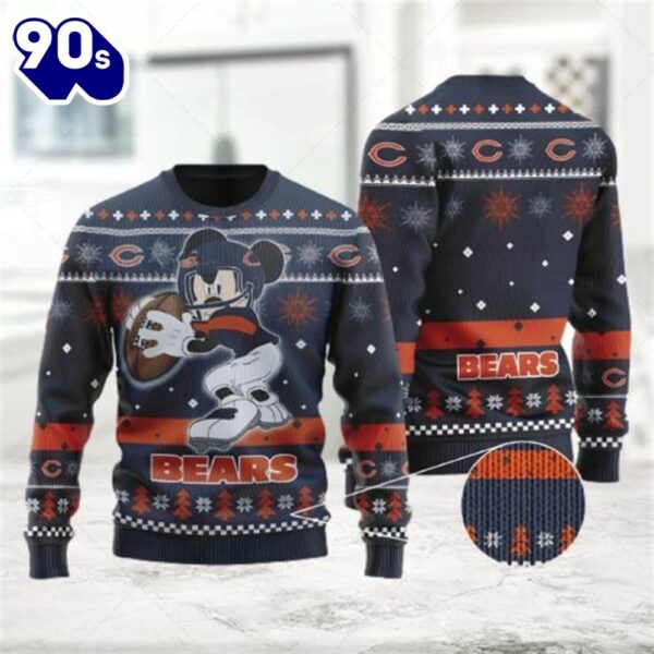 Chicago Bears Mickey Mouse Funny Disney Ugly Christmas Sweater  Gift Christmas