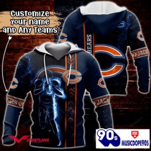 Chicago Bears NFL Custom Name 3D Hoodie Teams Shirt For Fans