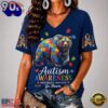 Chicago Bears NFL Different, Not Less Autism Awareness V neck T Shirt, NFL Fan V Neck Shirt